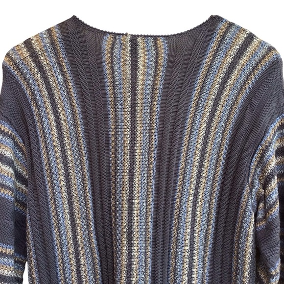 Tribekka 44 Striped Long Sleeve Tie Neck Sweater NEW - Picture 4 of 5